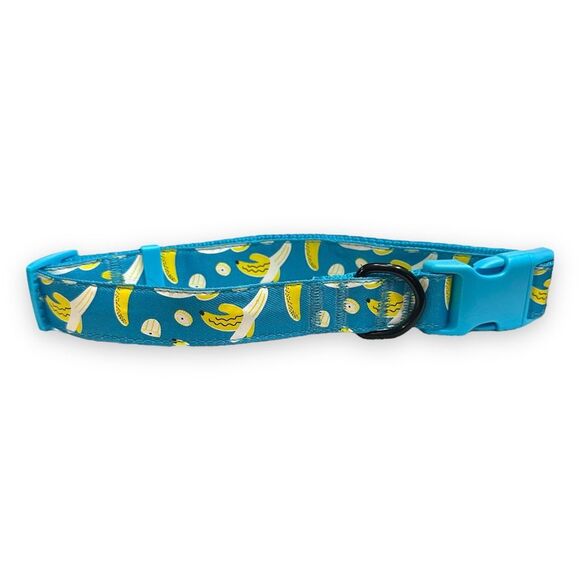 Top‎ Paw Banana Adjustable Dog Collar Size Large Blue Yellow D-Ring Fashion - Picture 4 of 5